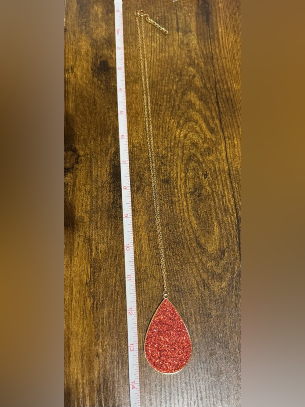 *Red and Gold Glittery Necklace Bracelet Earring Set - Picture 5 of 11